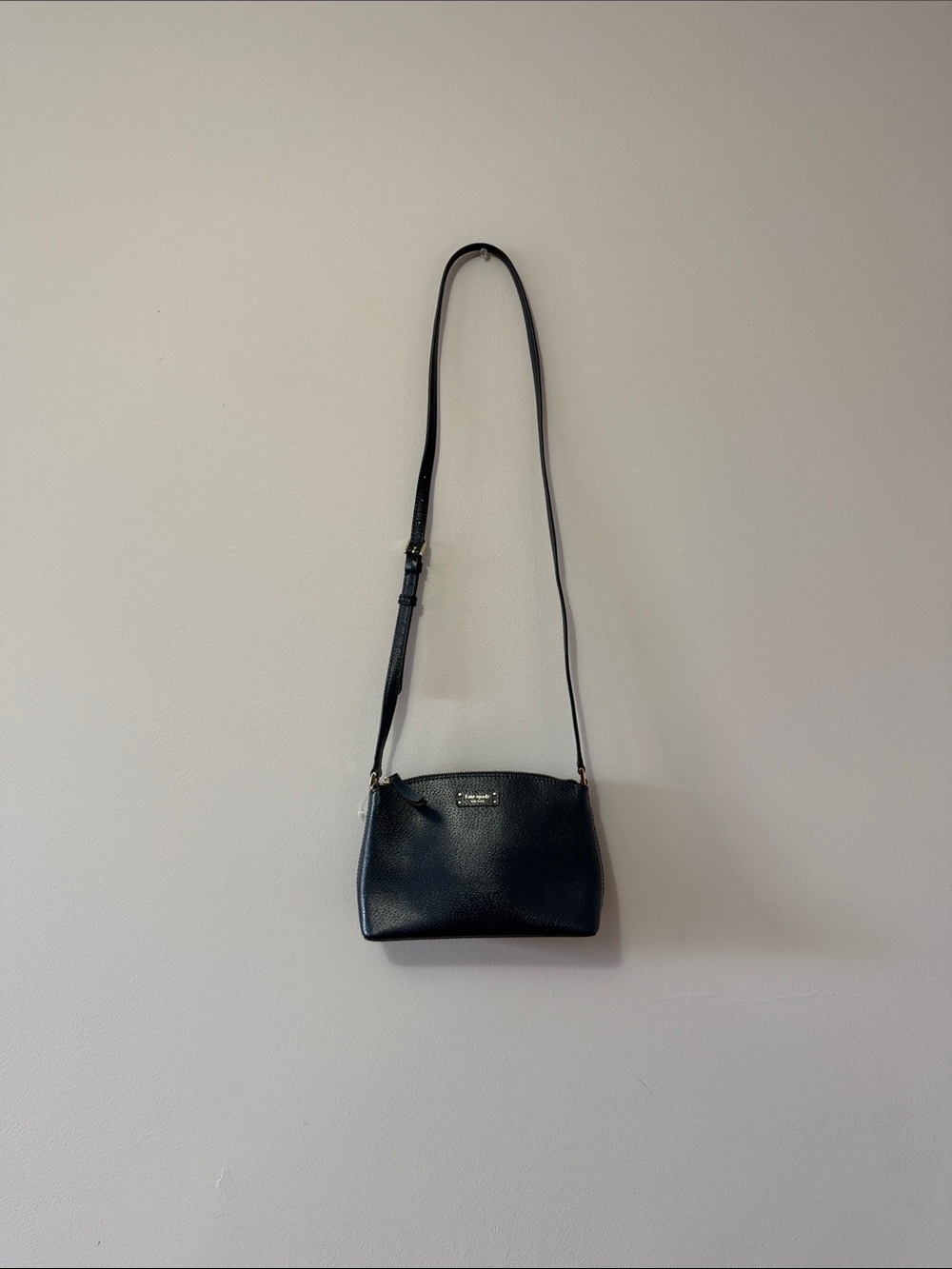 kate spade Black Pebbled Leather Crossbody with Gold Hardware